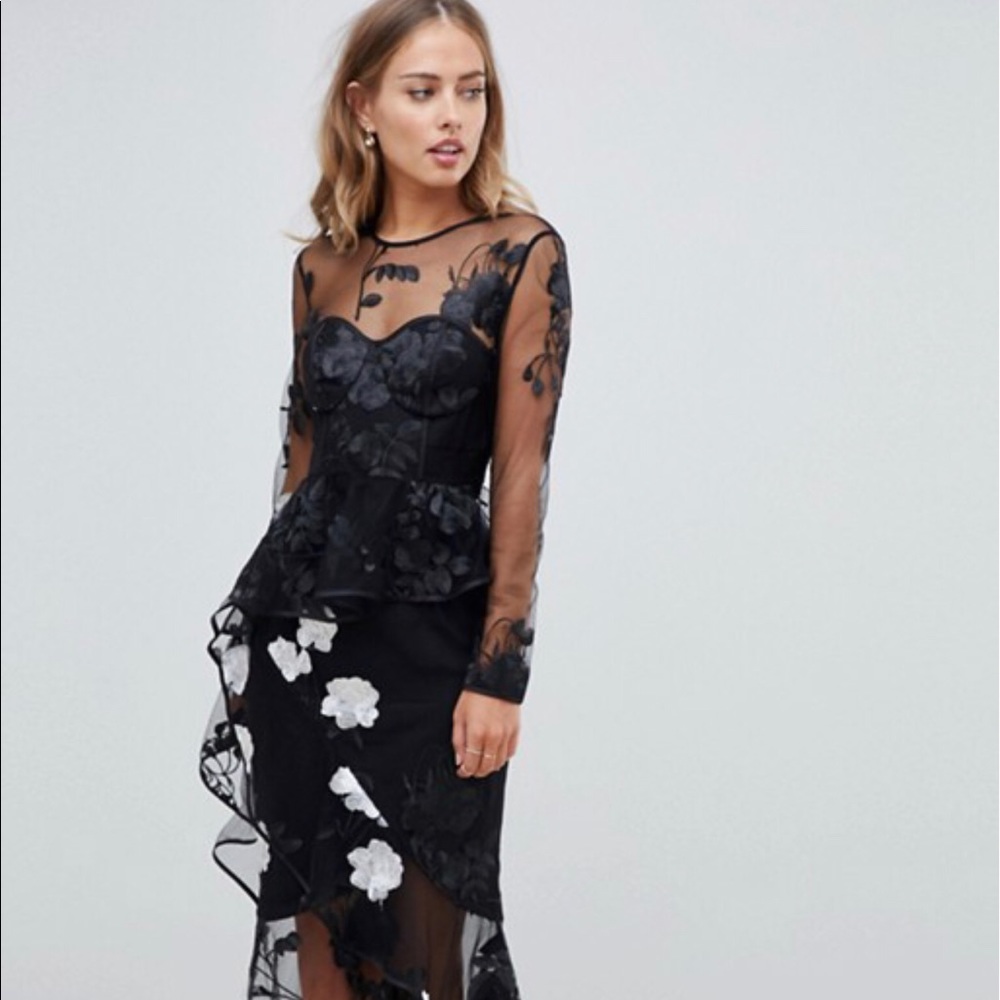 Asos - black and white floral dress. Brand new.